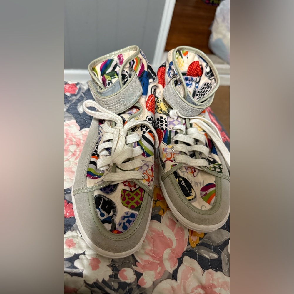 Coach Colorful Low-Top Sneakers with Artistic Design